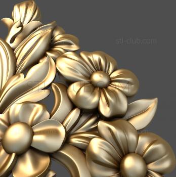 3D мадэль 3д модель накладки, stl, цветы (STL)
